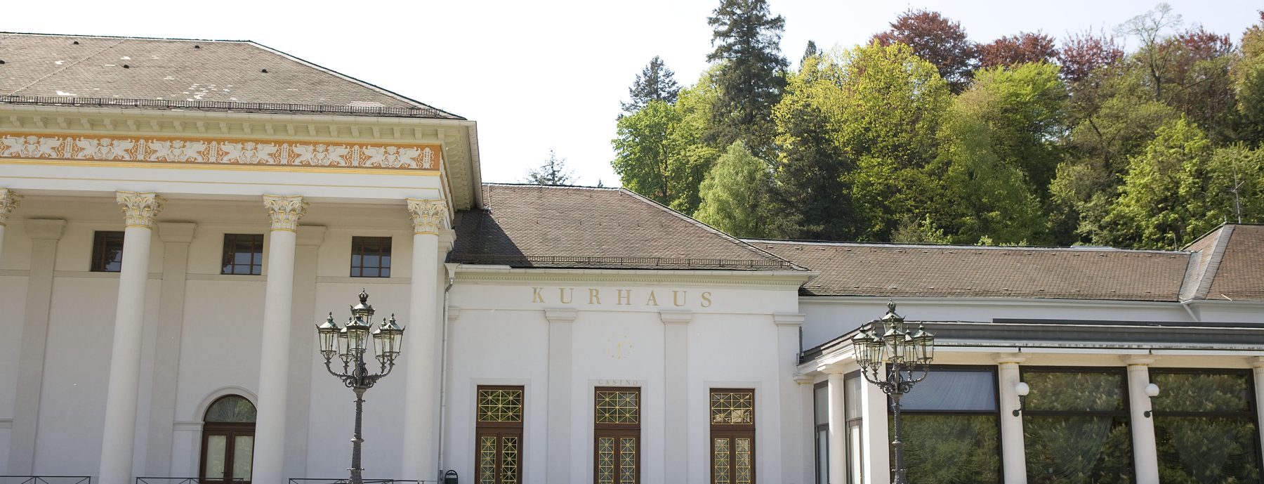 The Kurhaus Baden-Baden with its columns and candelabra